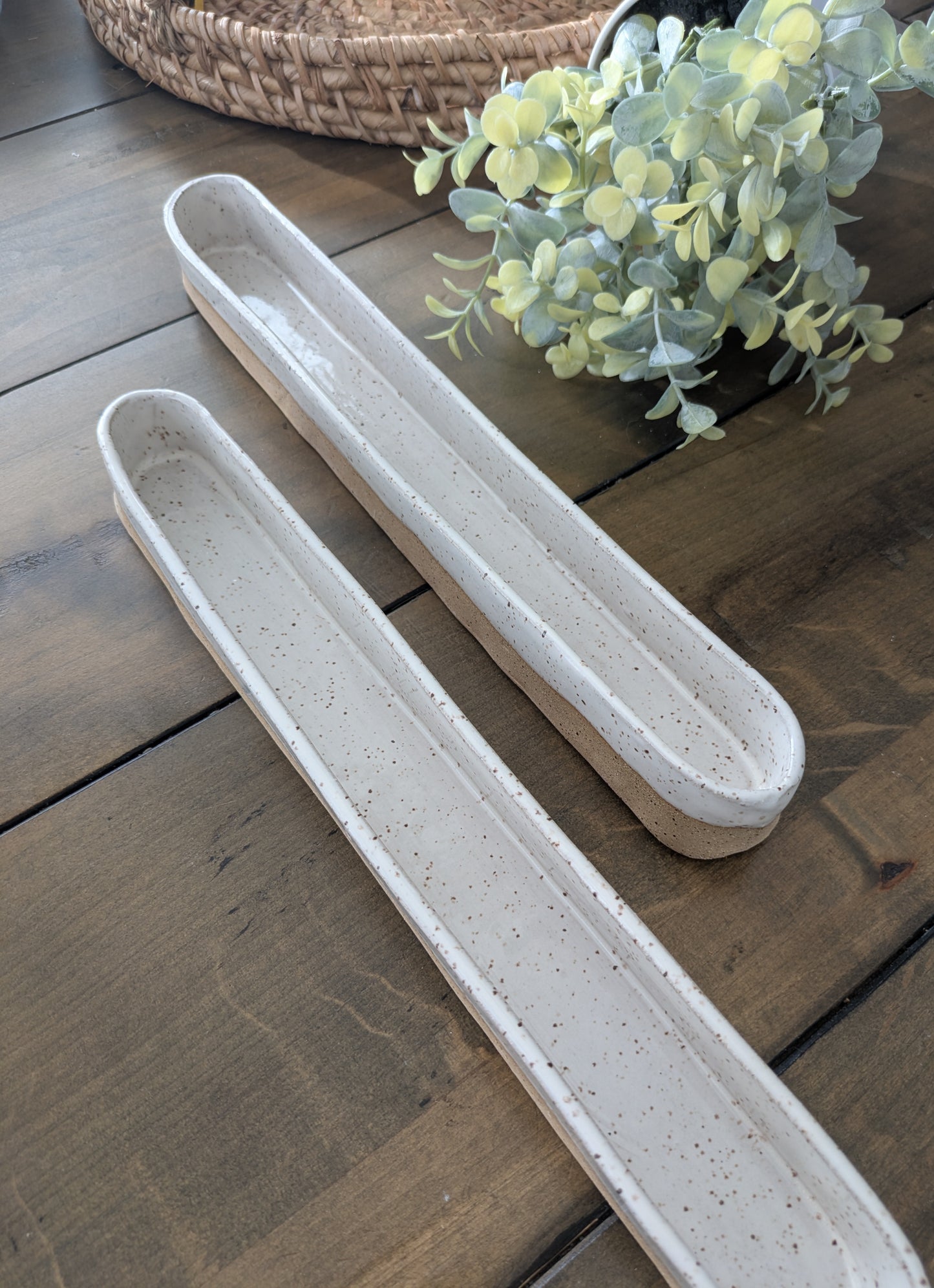 Serving Olive Boat White Speckle