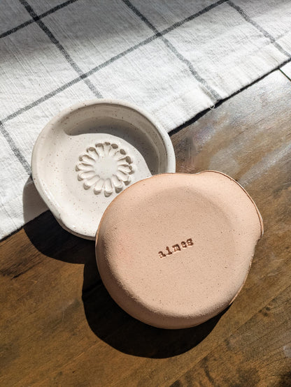 Ceramic Spoon Rest Garlic Grater Handcrafted Modern Minimal Kitchen Accessories Vintage Farmhouse