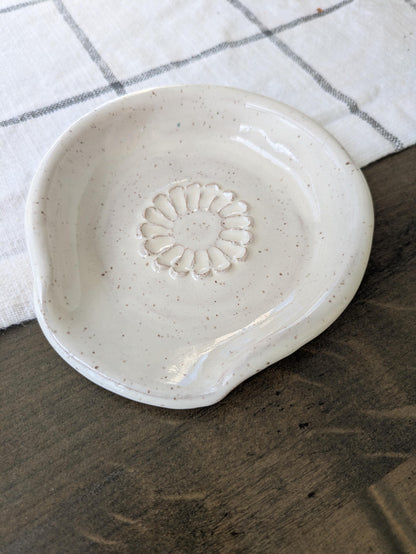 Ceramic Spoon Rest Garlic Grater Handcrafted Modern Minimal Kitchen Accessories Vintage Farmhouse