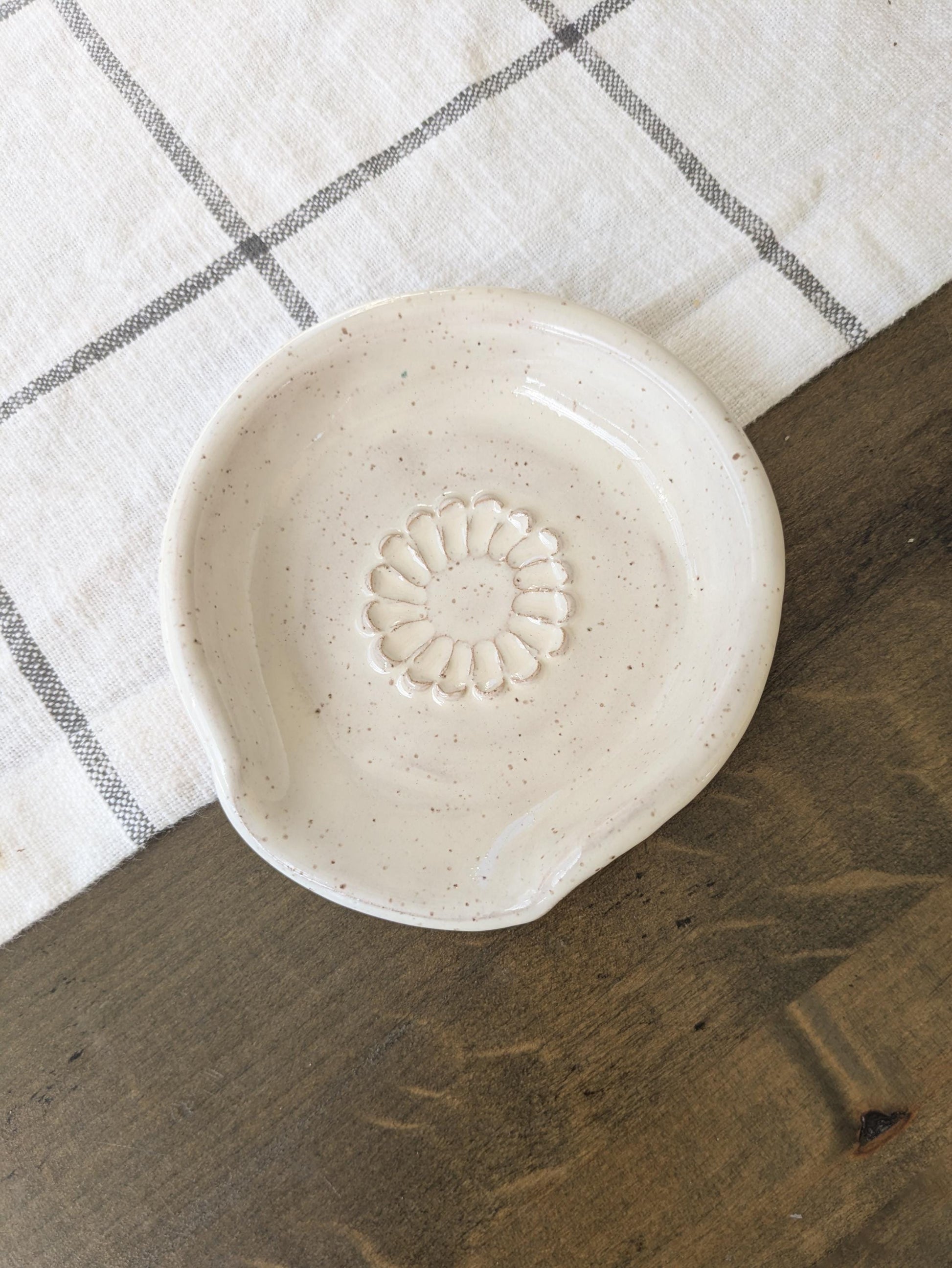 Ceramic Spoon Rest Garlic Grater Handcrafted Modern Minimal Kitchen Accessories Vintage Farmhouse