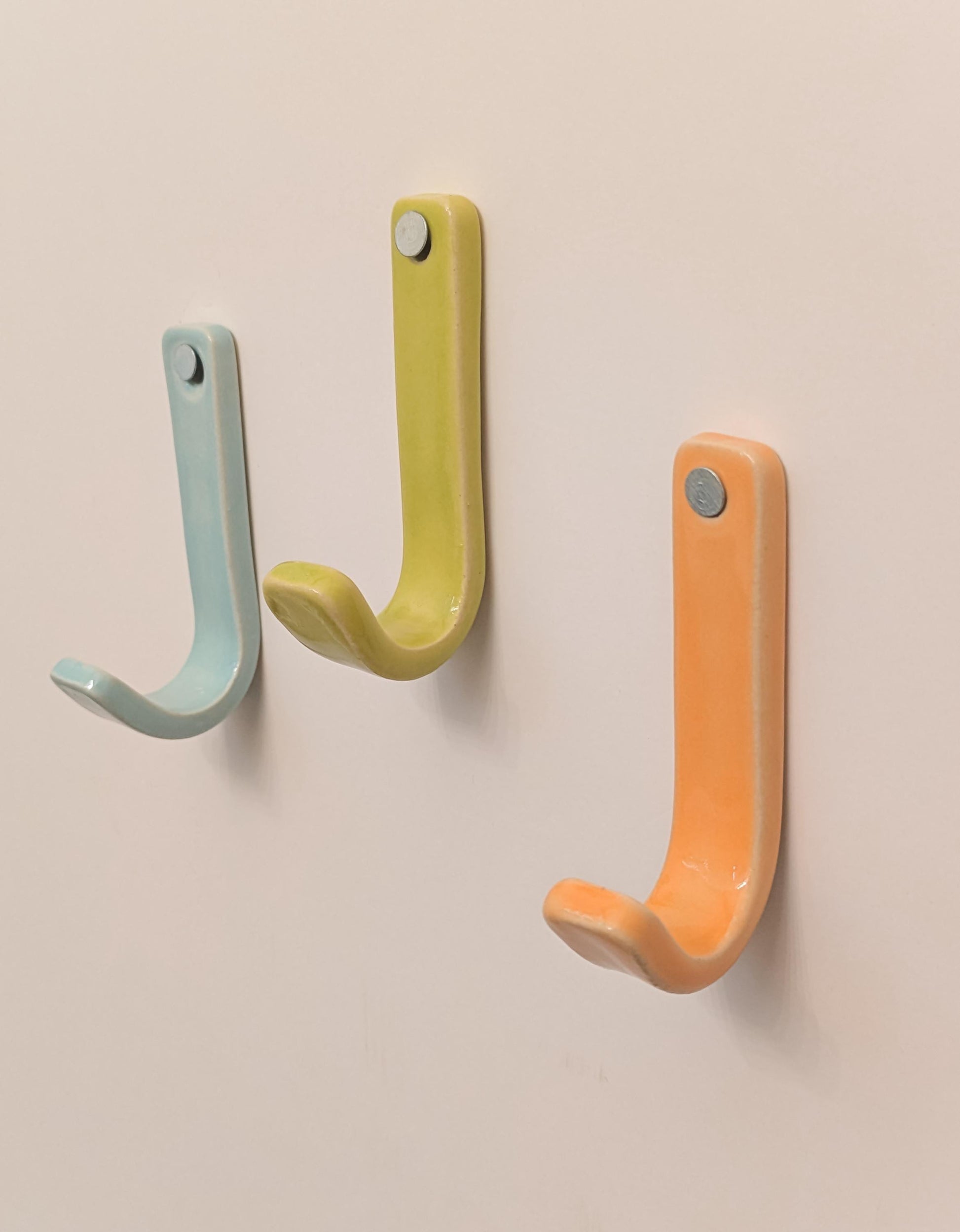 Ceramic Colorful Vibrant Wall Hanging Hook Waterproof for Nursery, Kids Room, Dorm, Entryway, Living Room Home Decor, Key Hooks