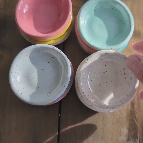 Mini Ceramic Reusable Condiment Dish Modern Farmhouse Minimal Handcrafted Speckles Kitchen and Dining