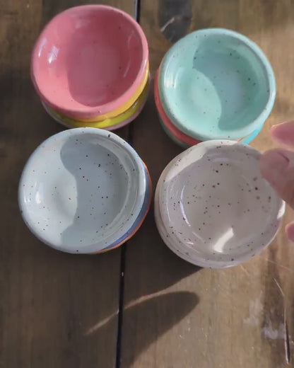 Mini Ceramic Reusable Condiment Dish Modern Farmhouse Minimal Handcrafted Speckles Kitchen and Dining