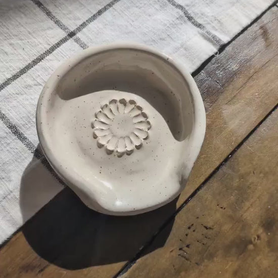 Ceramic Spoon Rest Garlic Grater Handcrafted Modern Minimal Kitchen Accessories Vintage Farmhouse