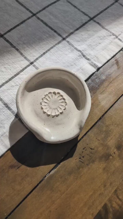Ceramic Spoon Rest Garlic Grater Handcrafted Modern Minimal Kitchen Accessories Vintage Farmhouse
