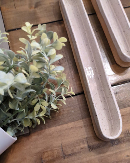 Serving Olive Boat White Speckle